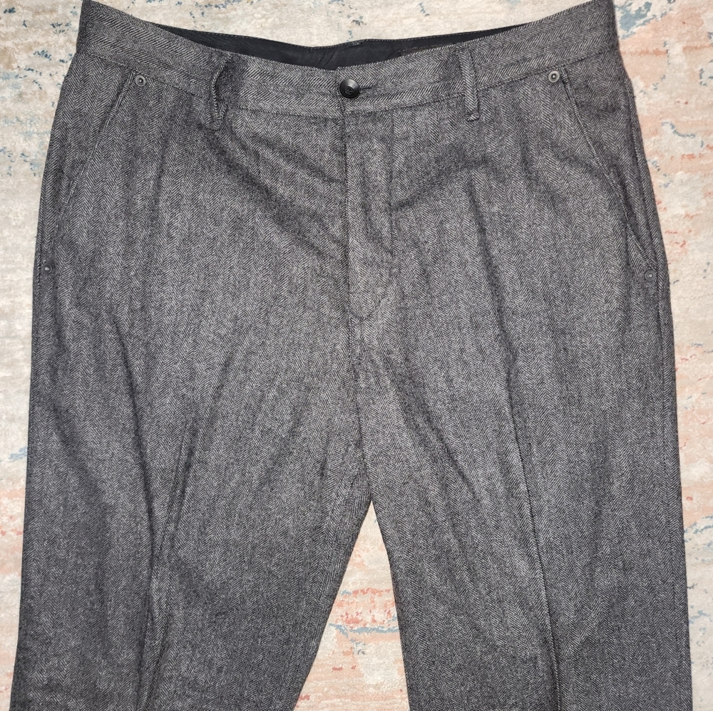 Rag & Bone Gray Herringbone Slacks